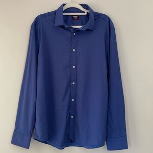 Untuckit Wrinkle-Free Performance Langhorne Long Sleeve Shirt Checkered Blue XL